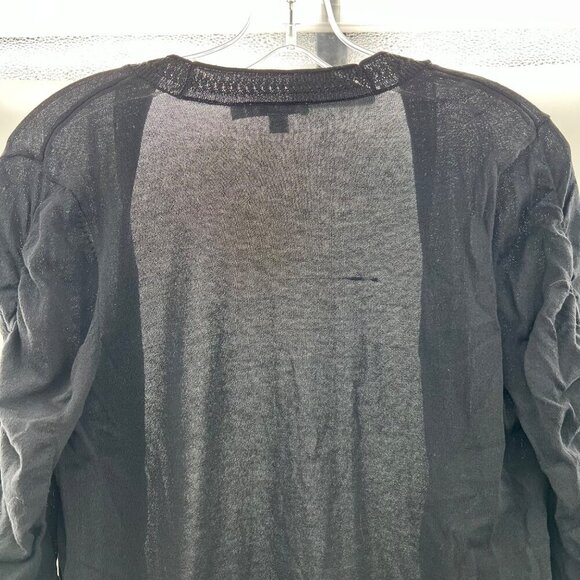 Chico's Women's Open Front Ruched Sleeve Cardigan Black Size Small - Picture 6 of 9